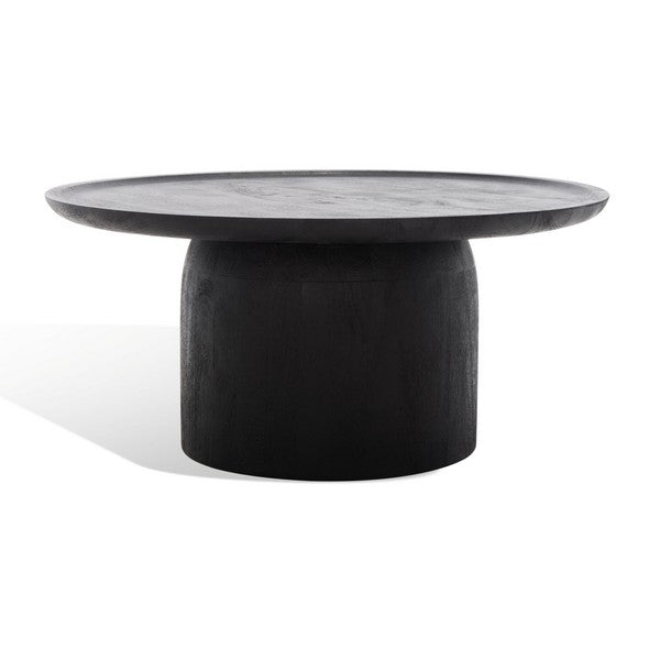 Safavieh Hope Black Round Wood Coffee Table