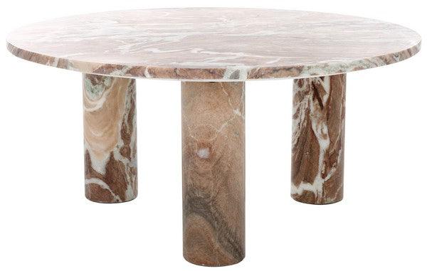 Safavieh Giabella White/Brown 3 Leg Marble Coffee Table