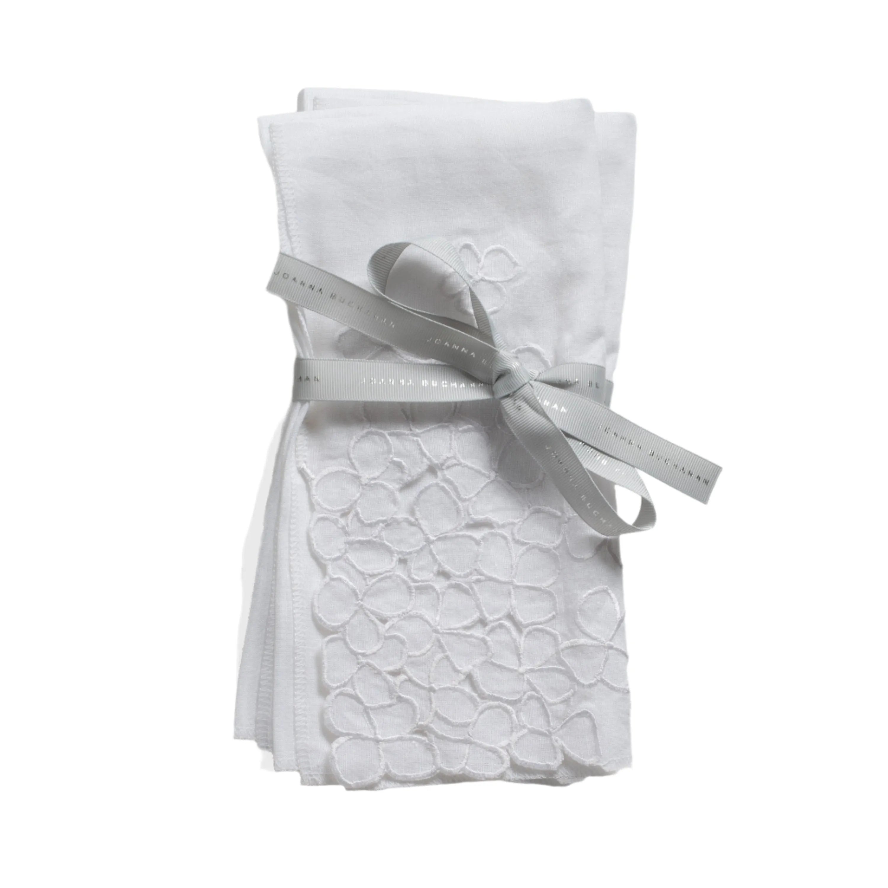 Hydrangea dinner napkins, white, set of two