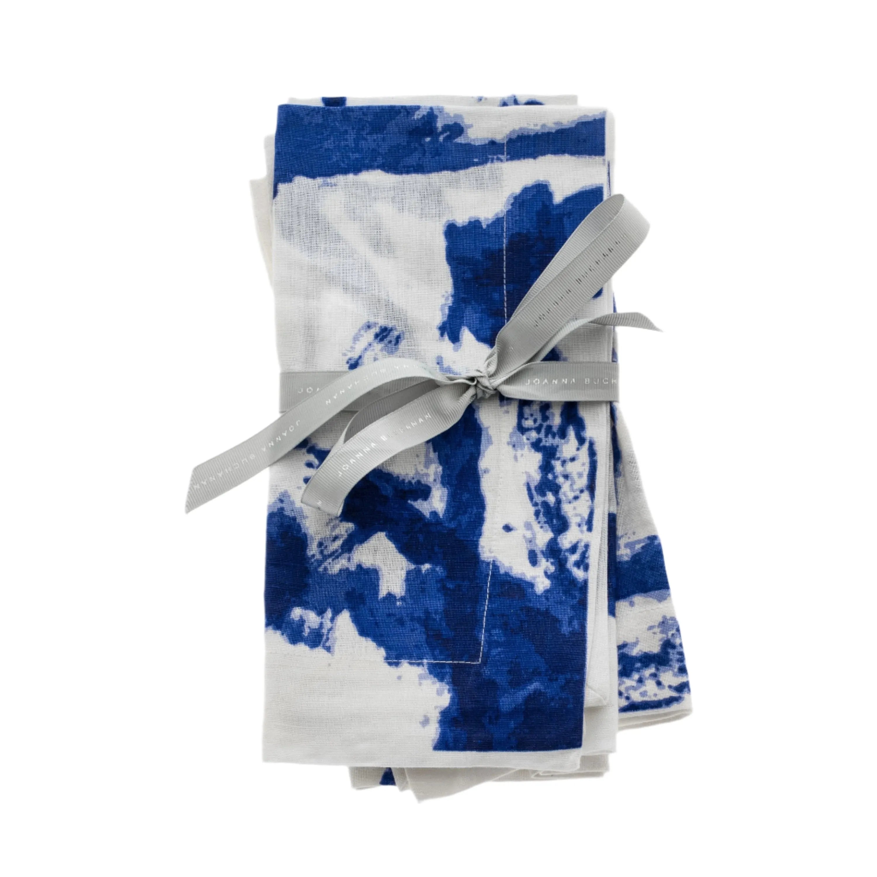 Brushstroke dinner napkins, blue, set of two