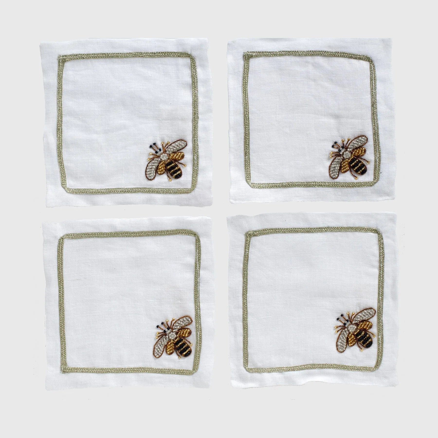 Stripey bee cocktail napkins