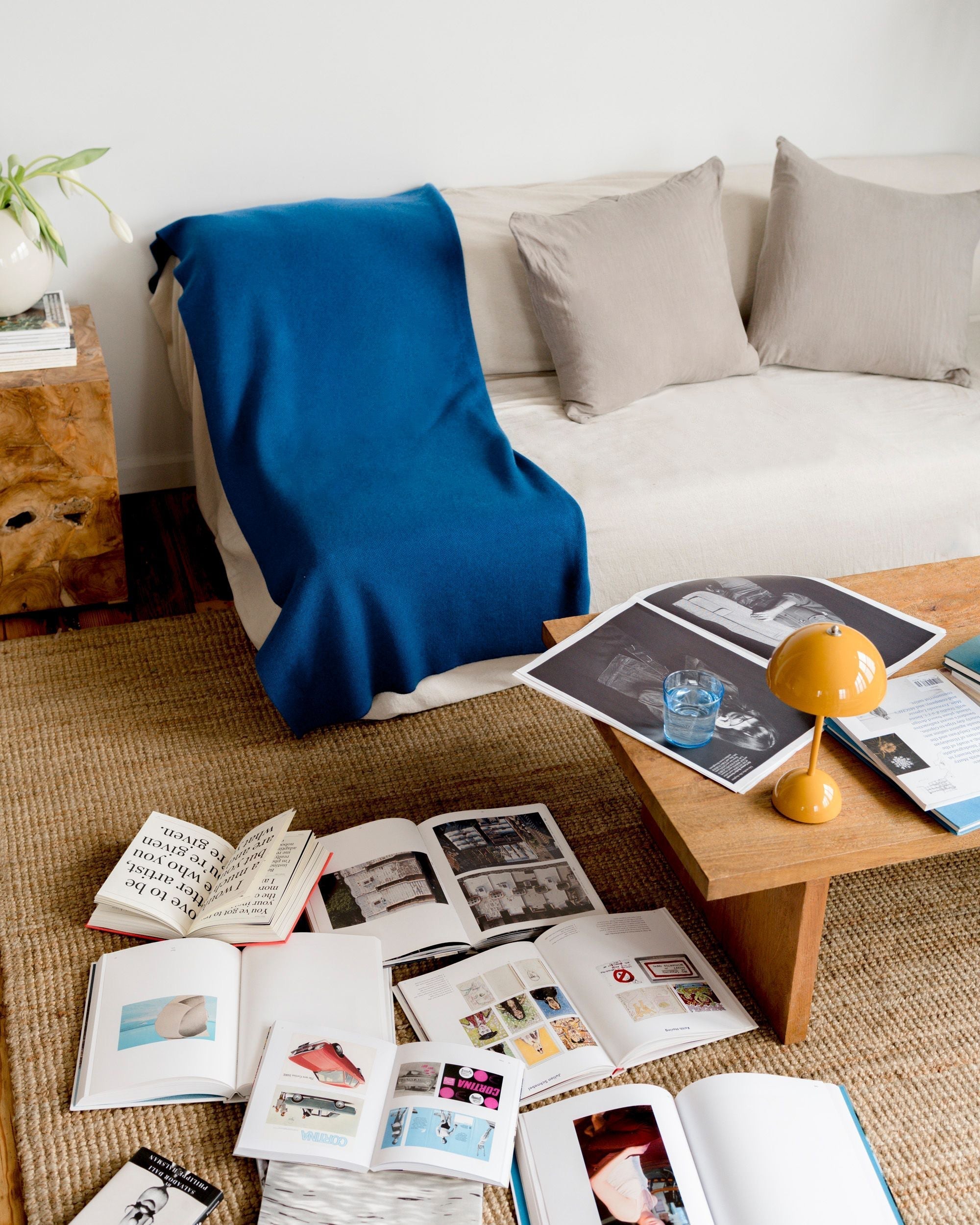 Washed Linen Cushion Cover - Sky