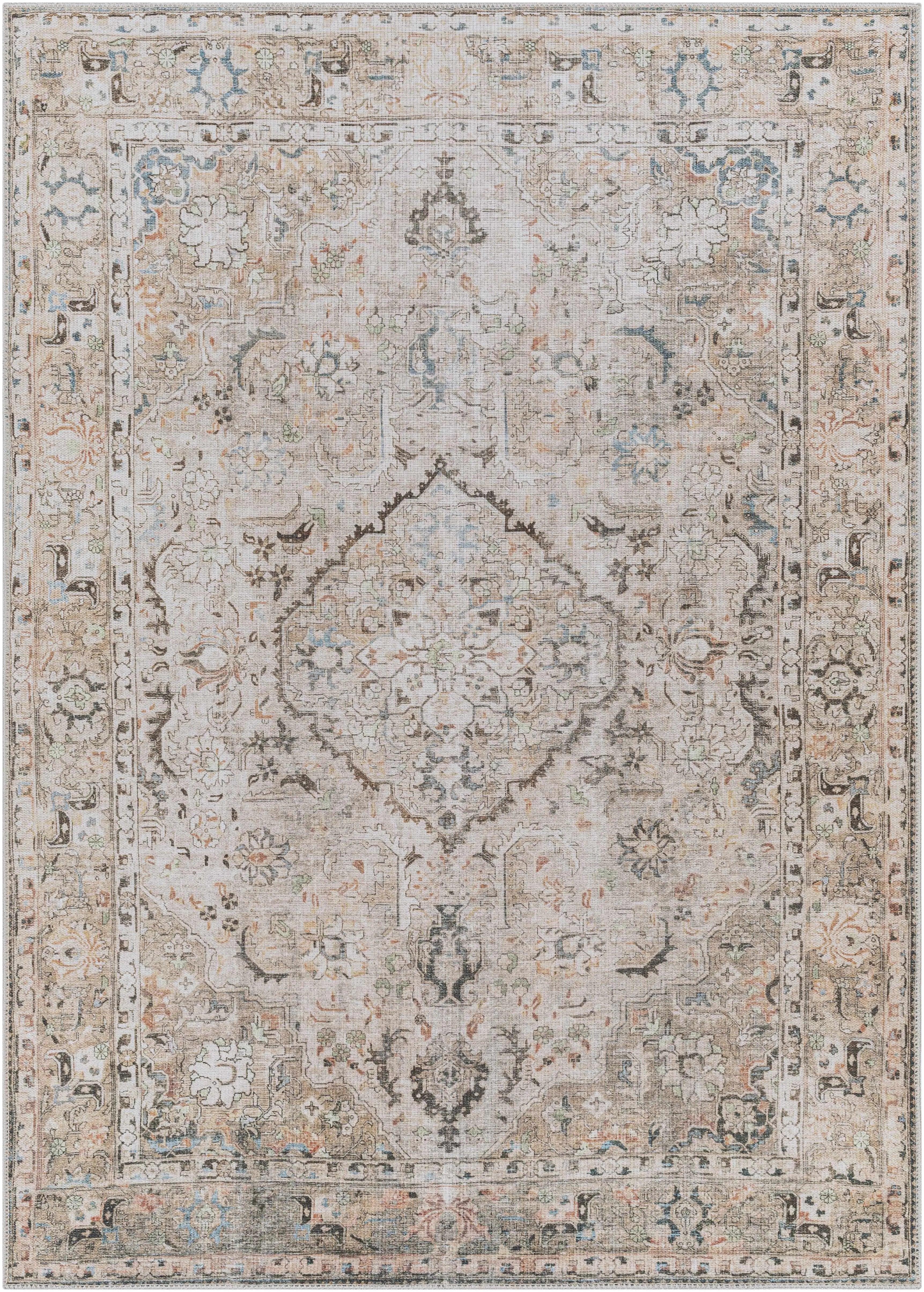 Brown Standon Vintage Washable Area Rug