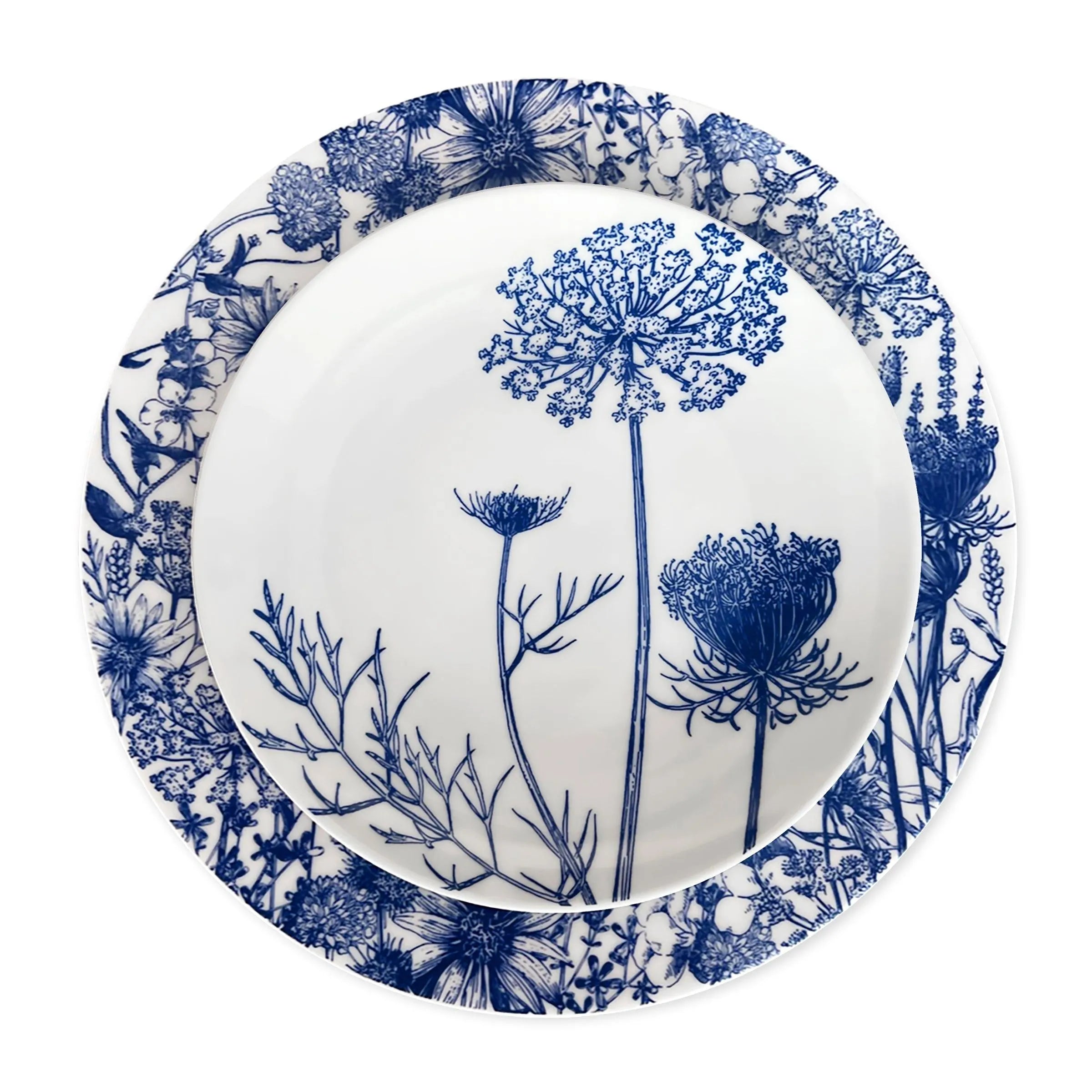 Caskata Wholesale Summer Blues Rimmed Dinner Plate