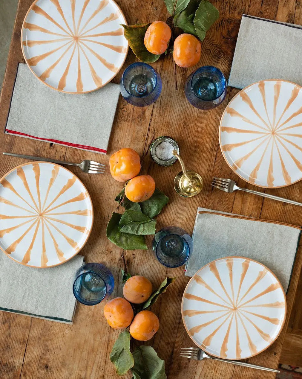 Salad plate with candy cane stripes