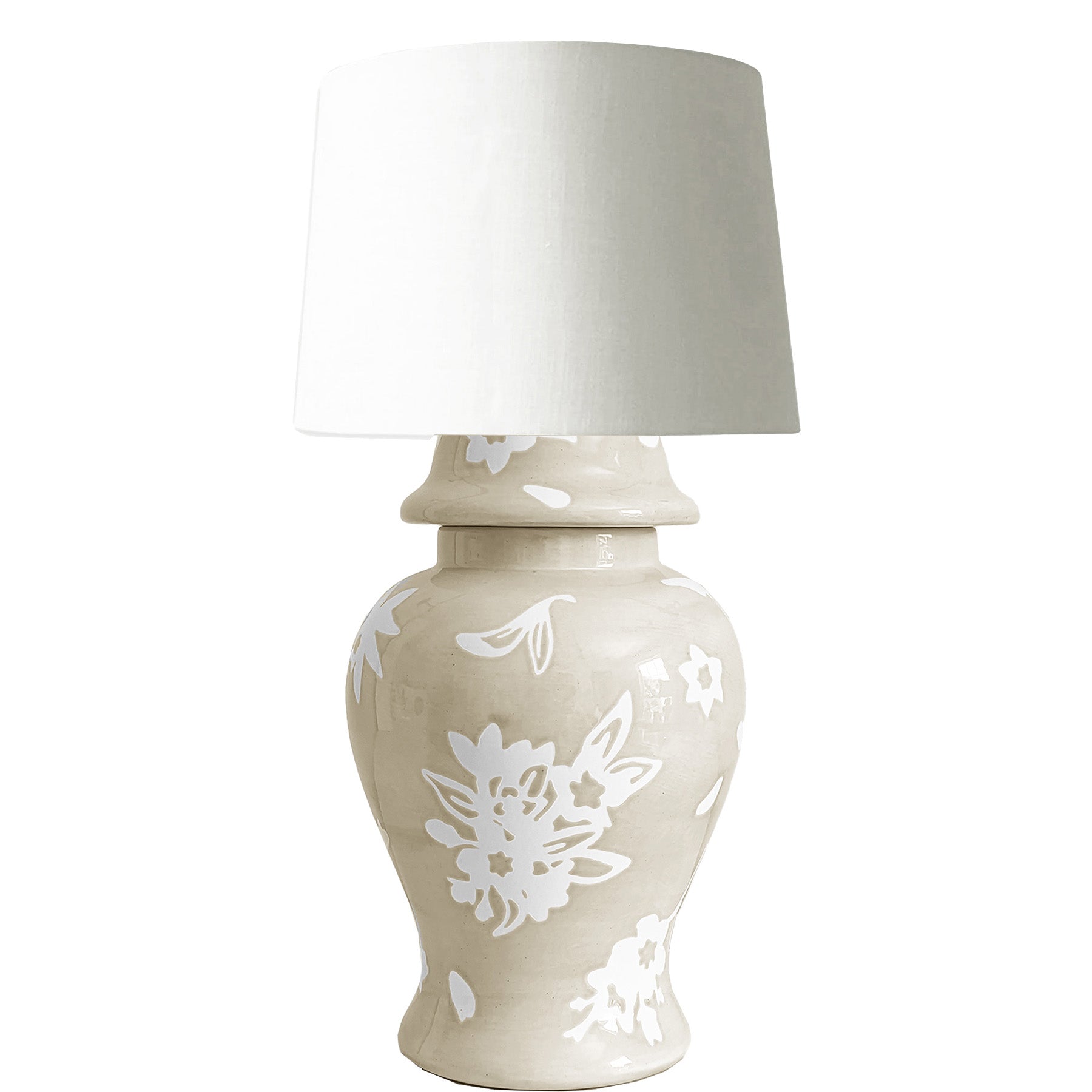 Sakura Ginger Jar Lamp in Beige