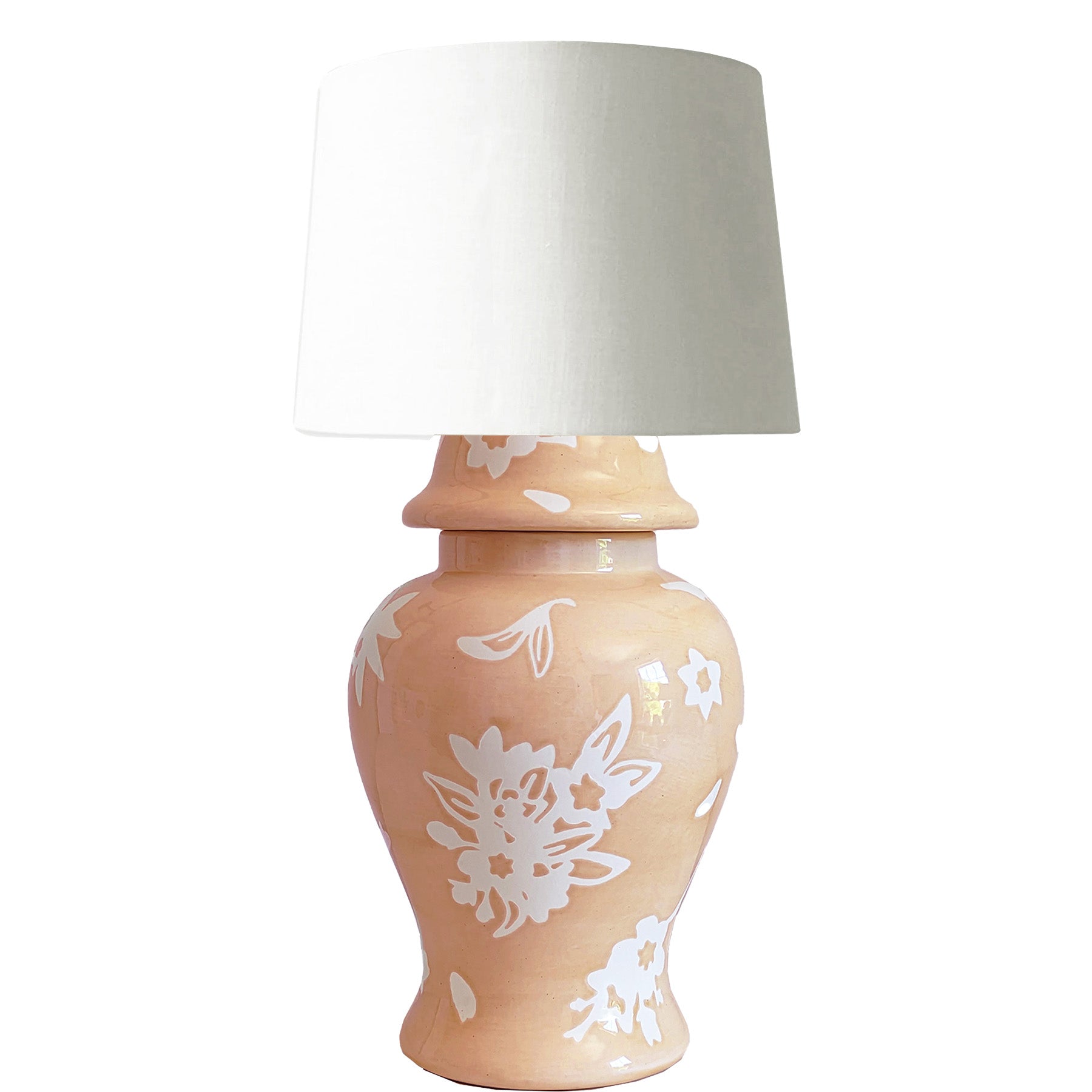 Sakura Ginger Jar Lamp in Coral