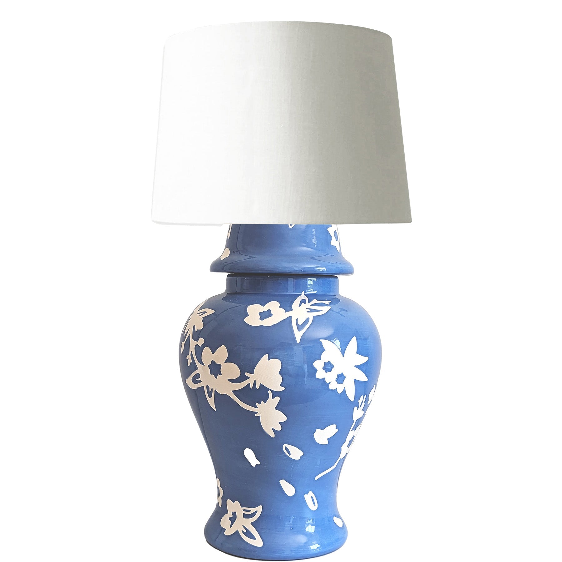 Sakura Ginger Jar Lamp in French Blue