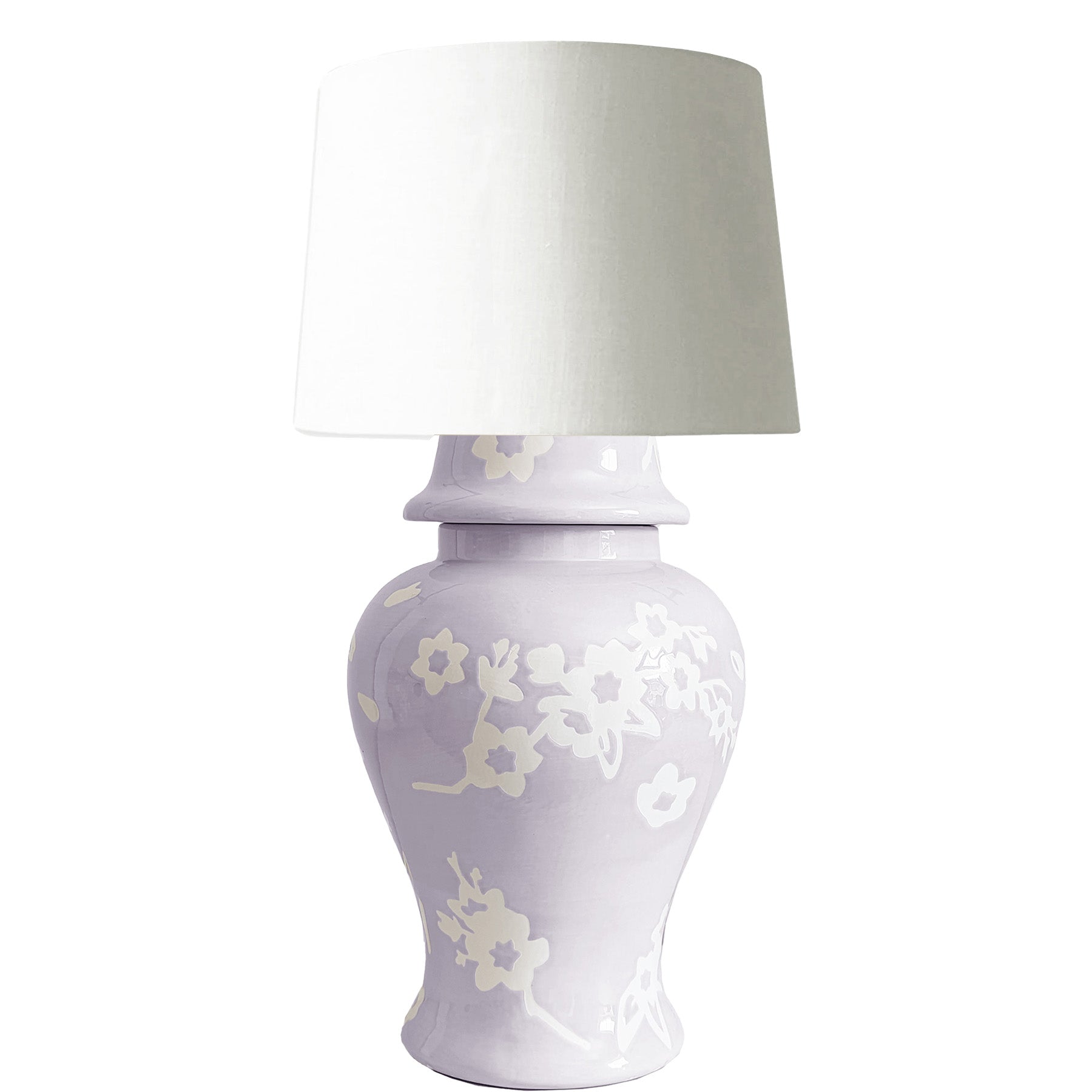 Sakura Ginger Jar Lamp in Light Lavender