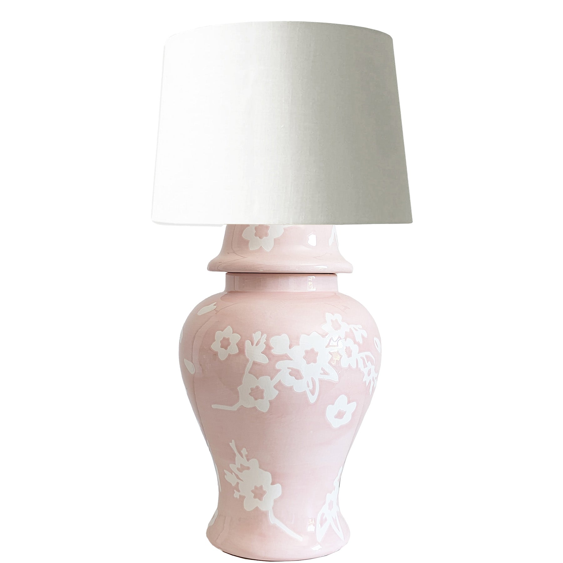 Sakura Ginger Jar Lamp in Cherry Blossom Pink