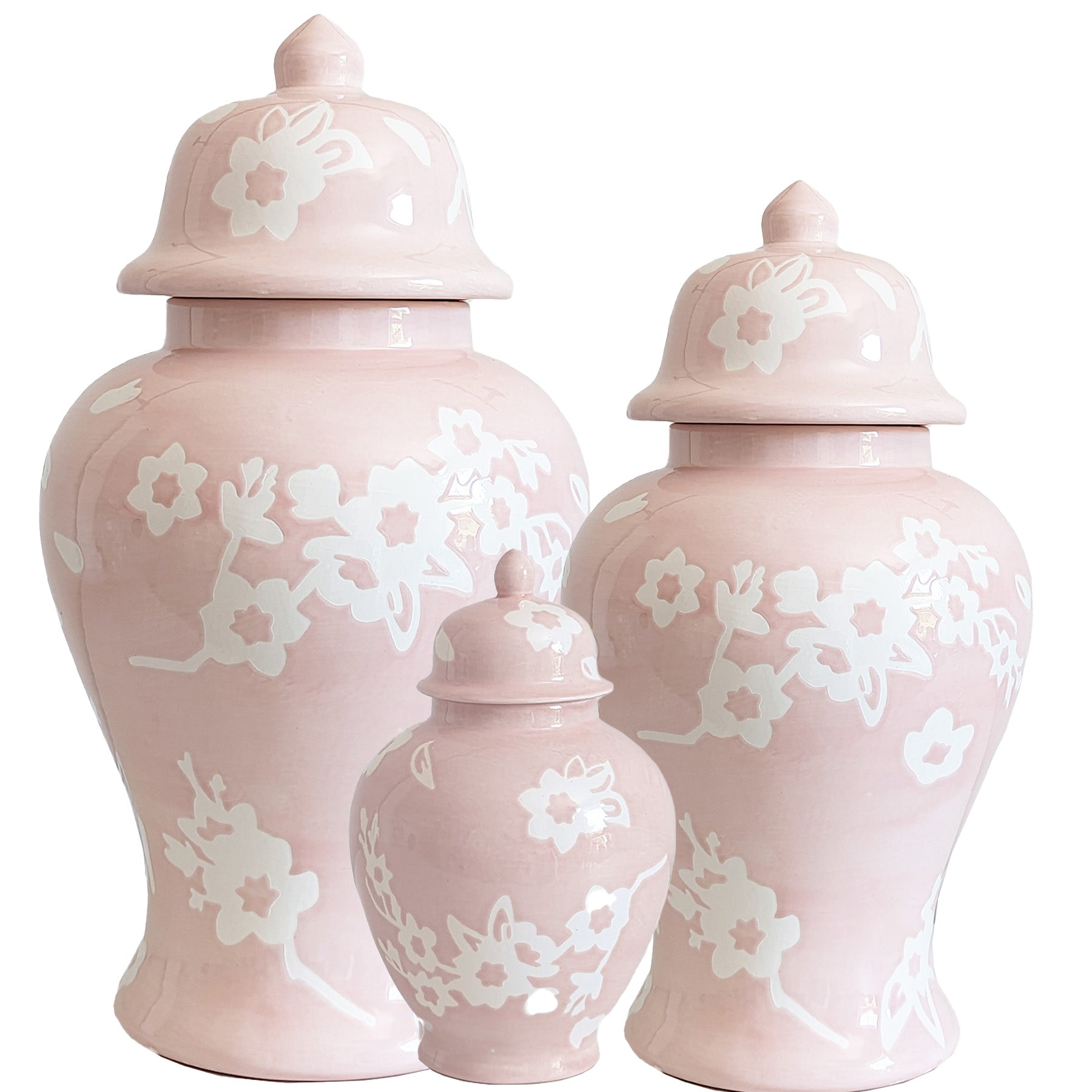 Sakura Ginger Jars in Cherry Blossom Pink