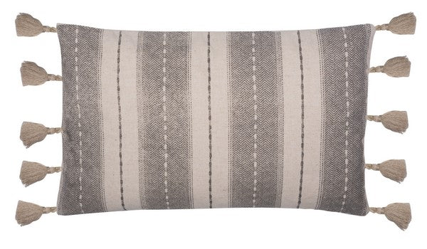 Safavieh Samerin Pillow in Gray/White with Craft Art Patterns