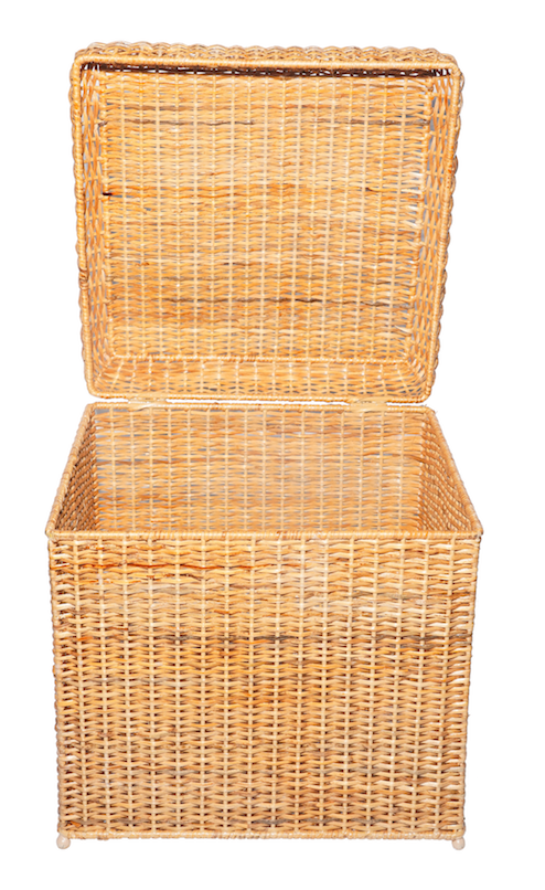 Square Wicker Storage Ottoman