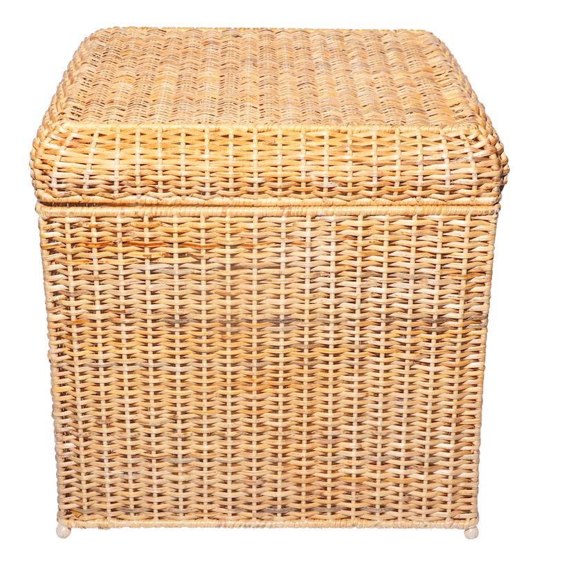 Square Wicker Storage Ottoman