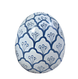 Navy & White Trellis Egg