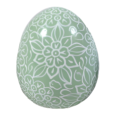 Green & White Floral Egg