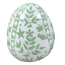 Green & White Trellis Leaf Egg