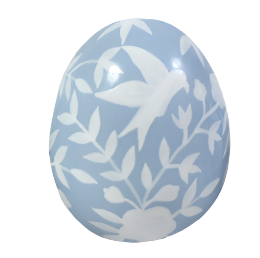 Soft Blue Bird & Vine Egg