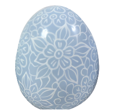 Soft Blue & White Floral Egg