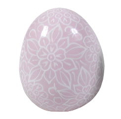 Pink & White Floral Egg