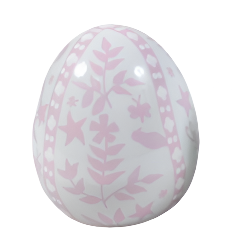 Pink & White Trellis Leaf Egg