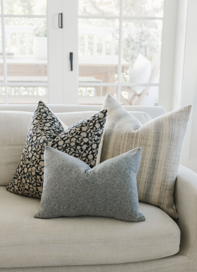 Marin Gray Stripe Pillow Cover