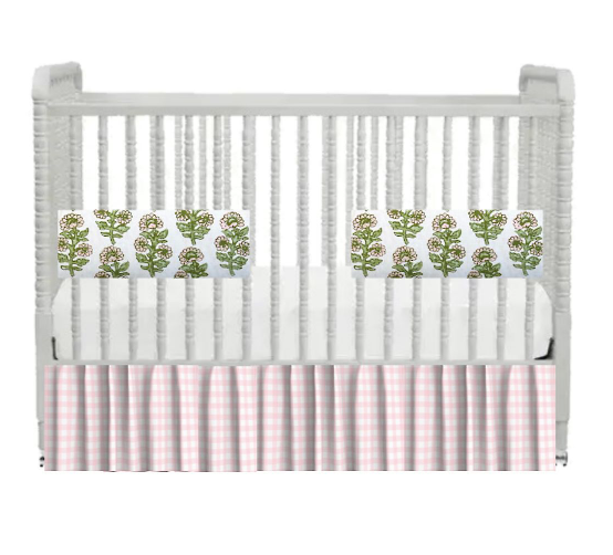 Iva Check Crib Skirt in Ballet