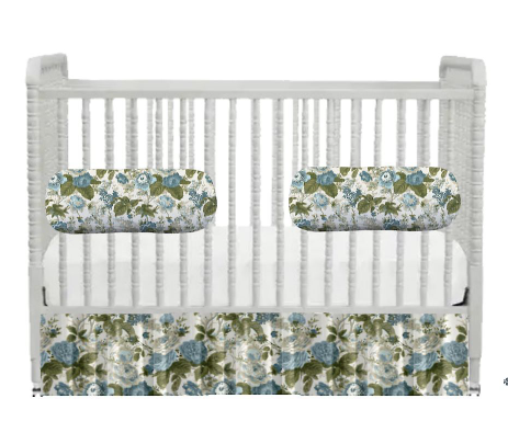 Georgia in Blue & Green Crib Skirt