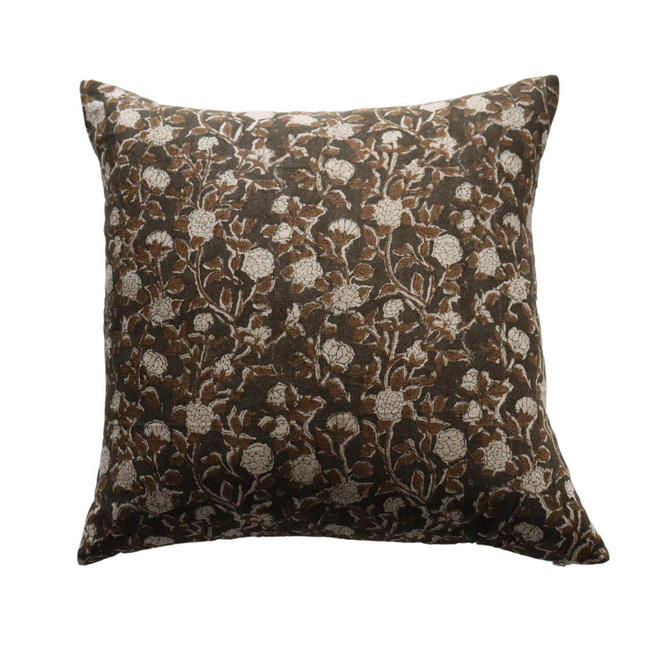 Reggie Floral Pillow Cover in Dark Brown