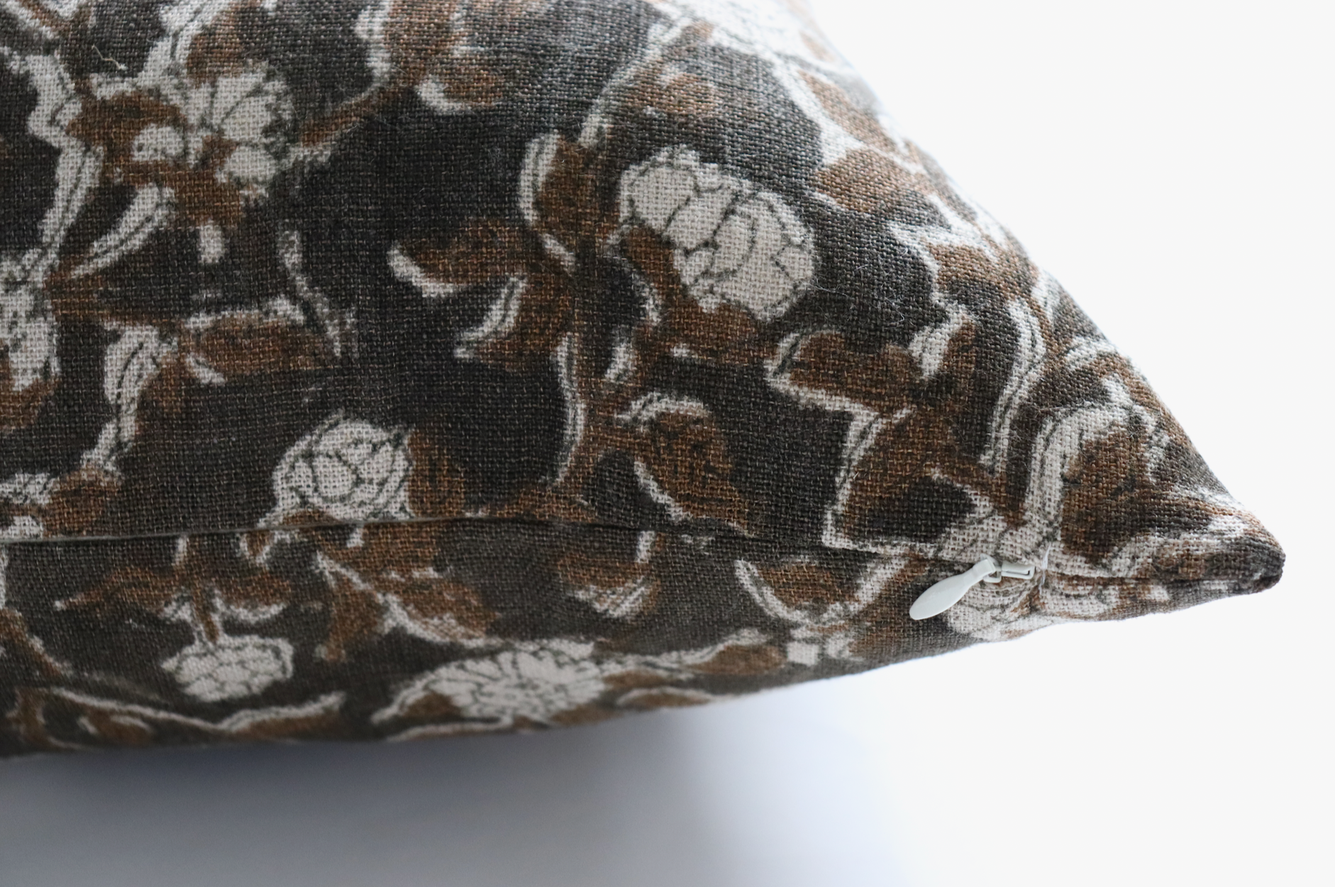 Reggie Floral Pillow Cover in Dark Brown