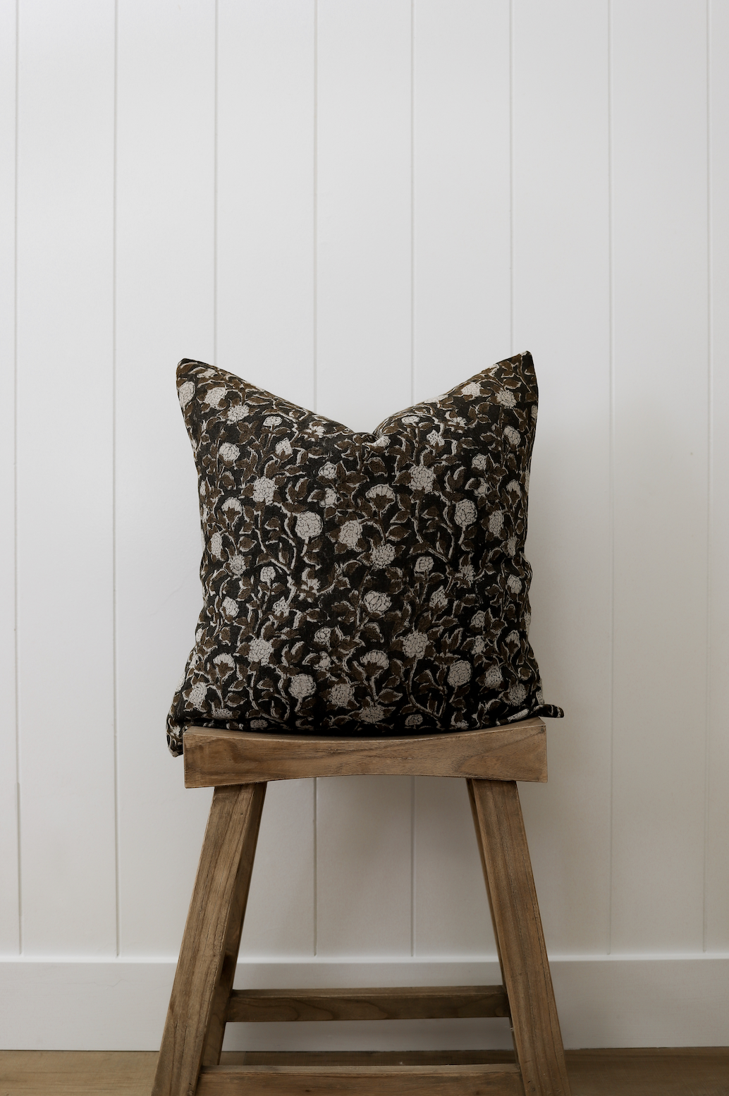 Reggie Floral Pillow Cover in Dark Brown