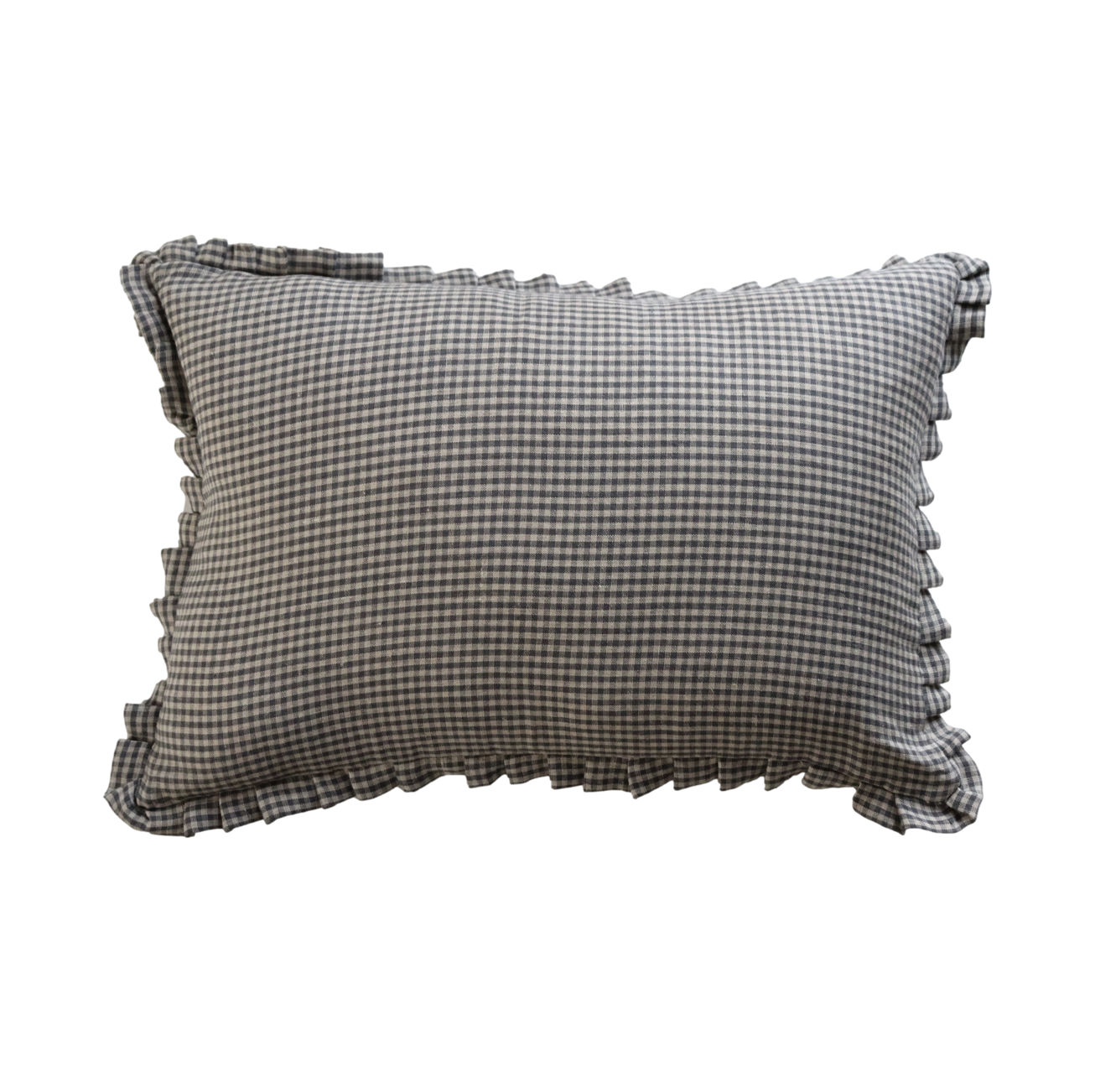 Finn Gingham Ruffle Pillow Cover