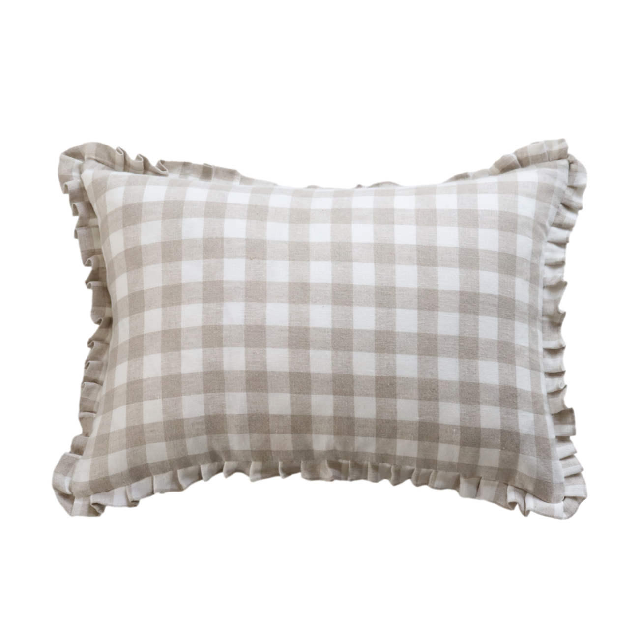 Florence Gingham Ruffle Pillow Cover