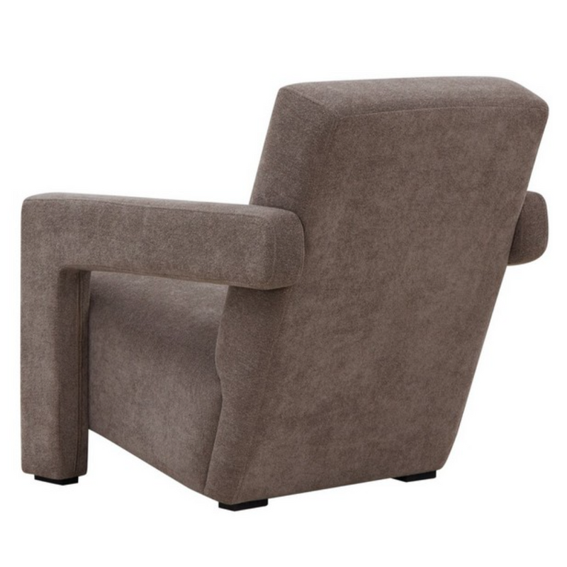 Safavieh Taylor Boucle Accent Chair in Brown with Angled Back and Seat