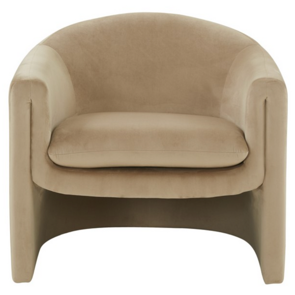 Safavieh Laylette Velvet Accent Chair in Light Brown