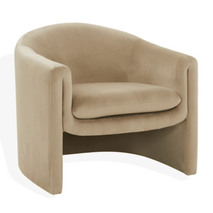 Safavieh Laylette Velvet Accent Chair in Light Brown