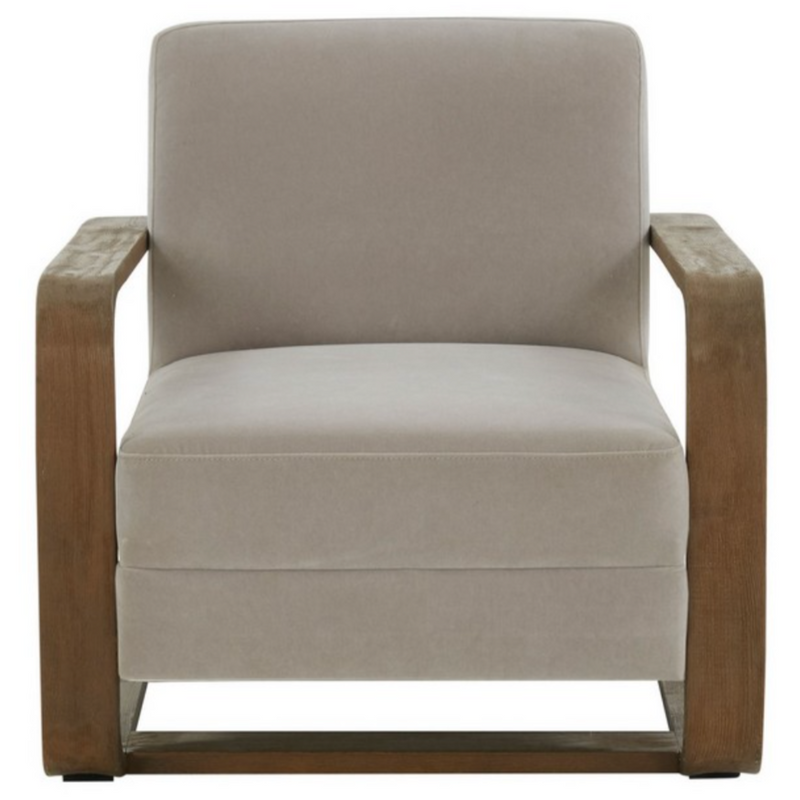 Safavieh Jayshaw Wood Frame Accent Chair in Gray