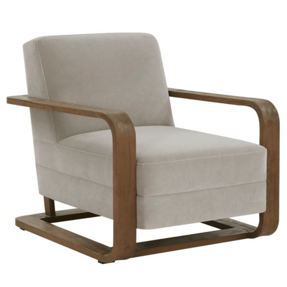 Safavieh Jayshaw Wood Frame Accent Chair in Gray