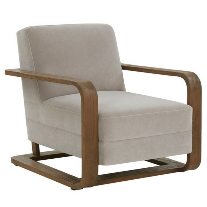 Safavieh Jayshaw Wood Frame Accent Chair in Gray