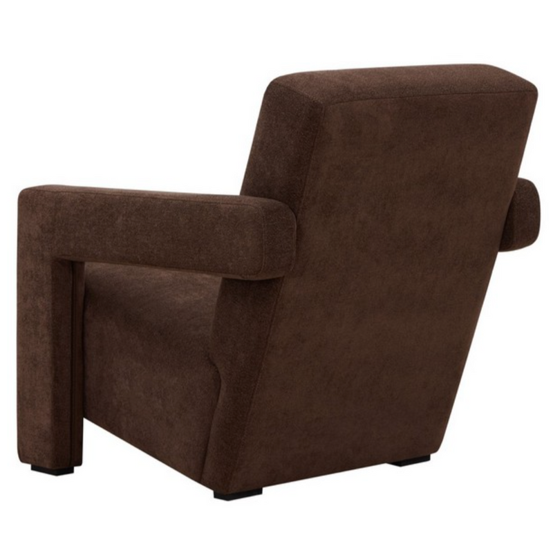 Safavieh Taylor Boucle Accent Chair in Dark Brown with Angled Back and Seat