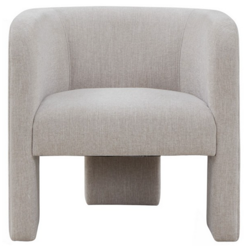 Safavieh Sammie 3 Leg Accent Chair in Light Gray with Barrel Back