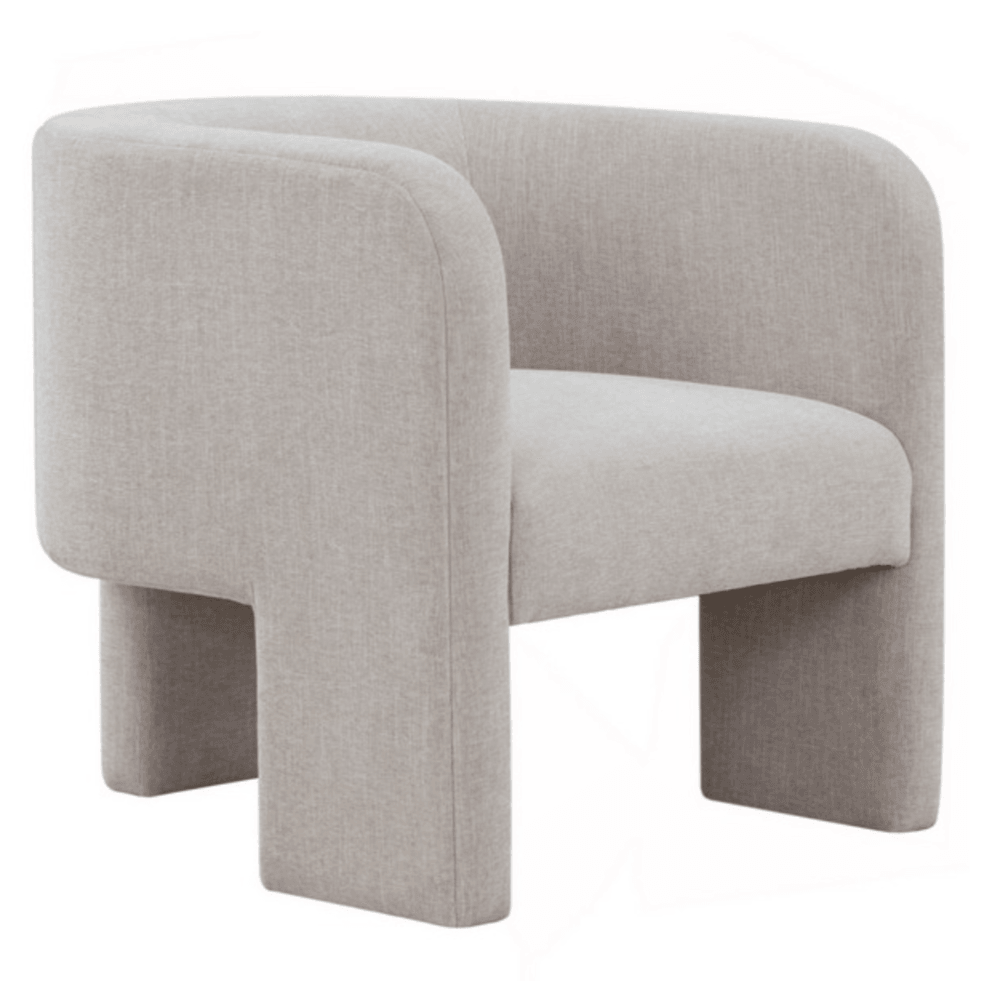 Safavieh Sammie 3 Leg Accent Chair in Light Gray with Barrel Back