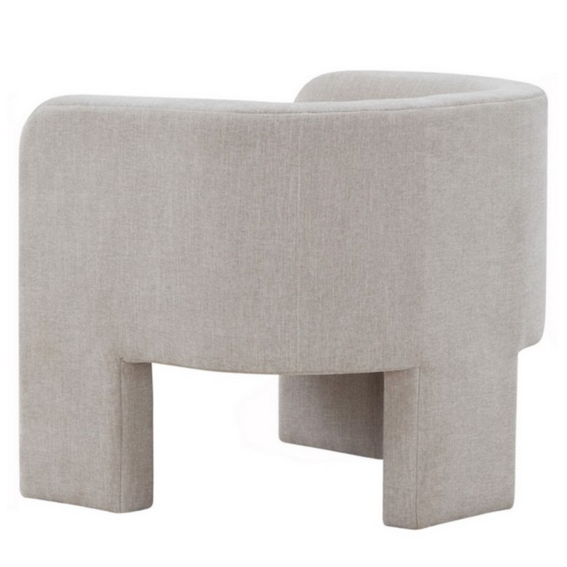 Safavieh Sammie 3 Leg Accent Chair in Light Gray with Barrel Back