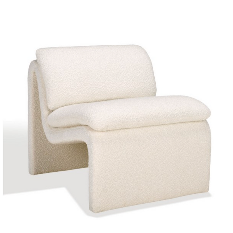 Safavieh Ainslie Boucle Accent Chair in Ivory with Gentle Curves