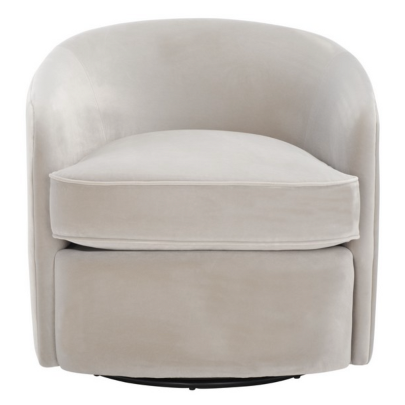 Safavieh Lesley Swivel Barrel Accent Chair in Light Gray