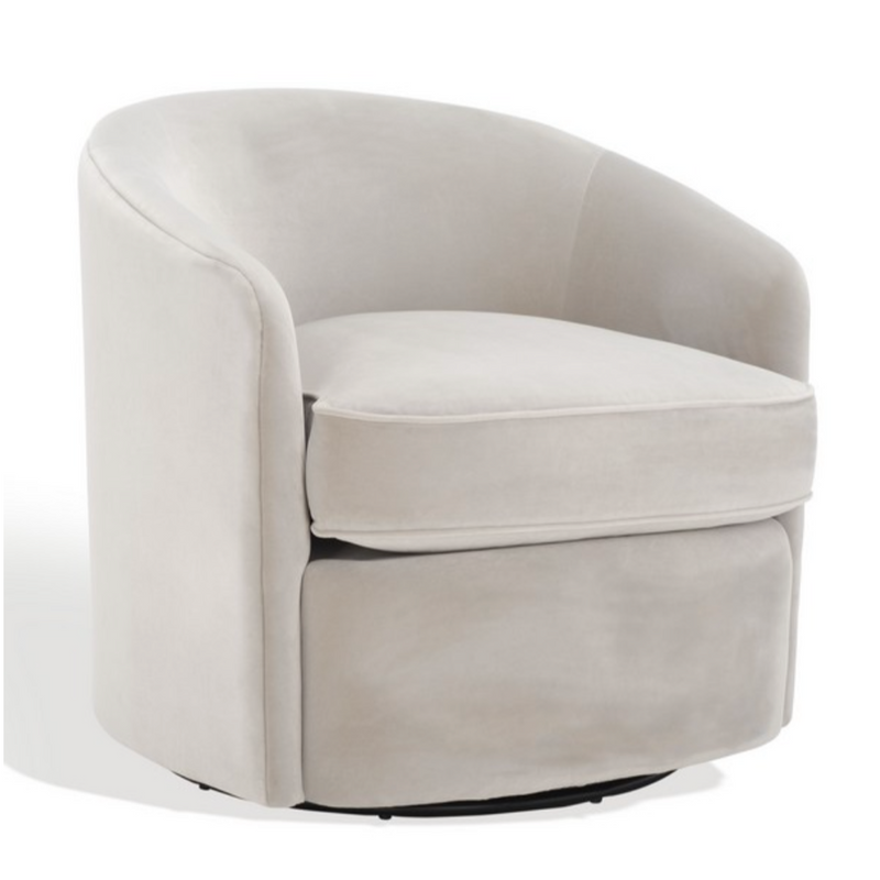 Safavieh Lesley Swivel Barrel Accent Chair in Light Gray