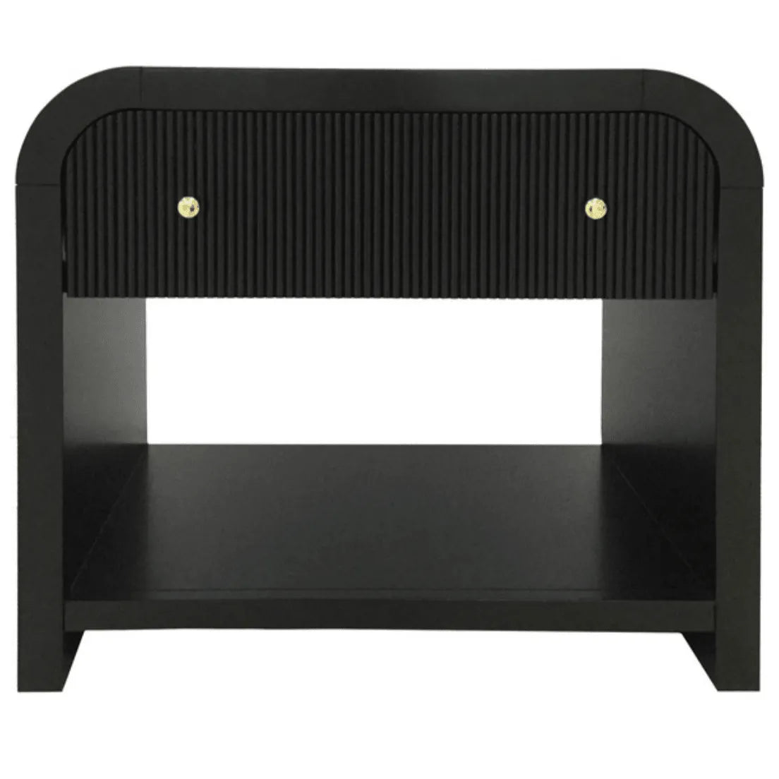 Safavieh Liabella 1-Drawer Nightstand in Black with Curve Design