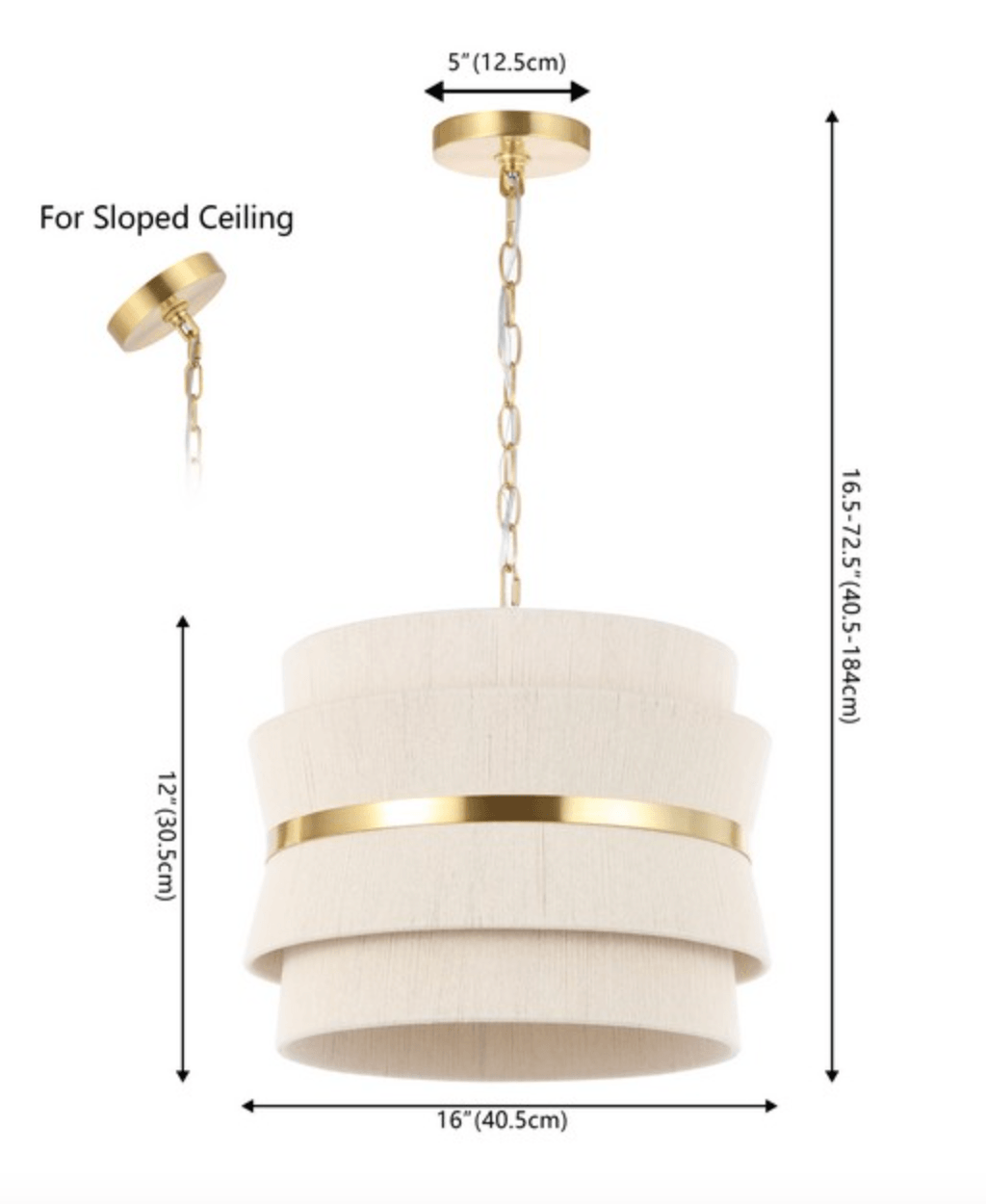 Safavieh Willa Pendant Lighting in Bleached Natural with Brass Band