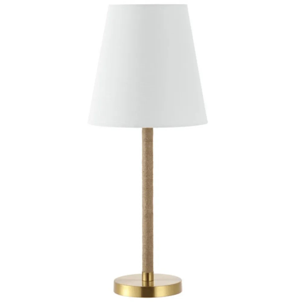 Safavieh Andi Table Lamp in Brass with White Cotton Shade