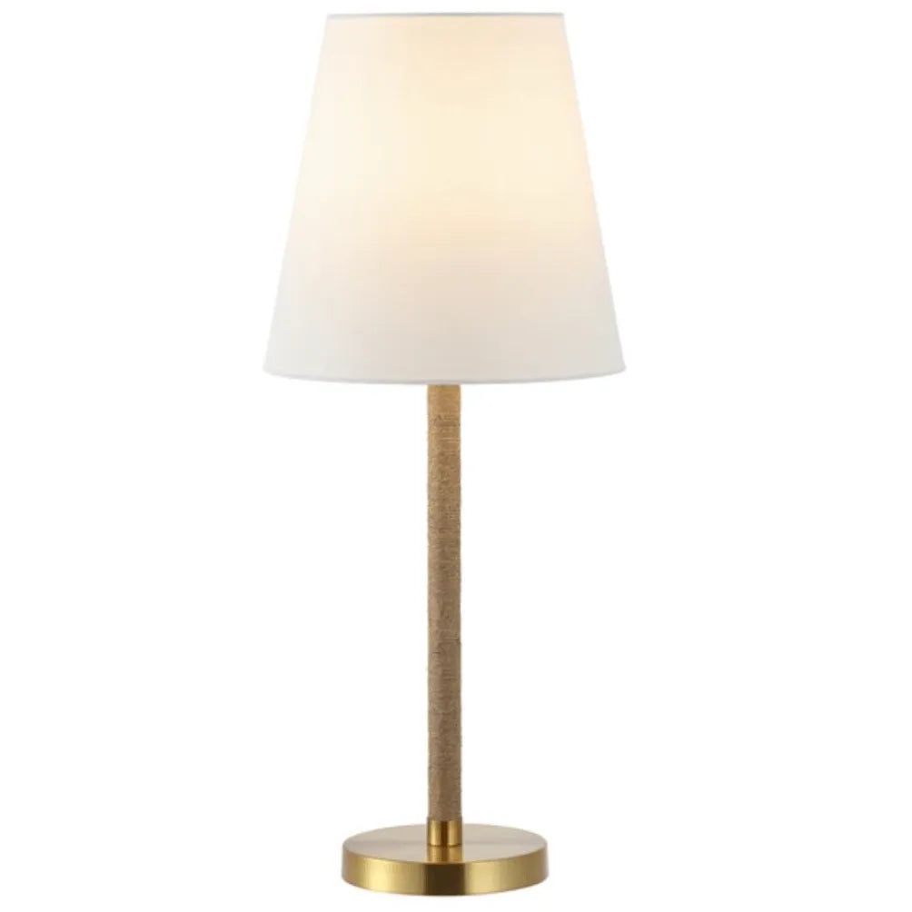 Safavieh Andi Table Lamp in Brass with White Cotton Shade